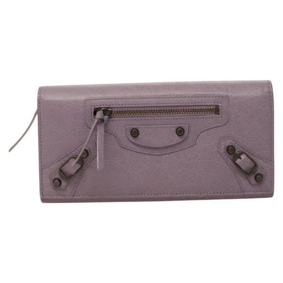 BALENCIAGA Classic Continental Zip Wallet Leather Purple - Picture 5 of 15